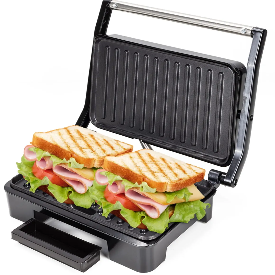 Solidny rozkładany grill elektryczny, opiekacz do kanapek tortilli 900W