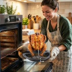 Stojak ruszt do pieczenia całego kurczaka 17 cm do piekarnika Kamille