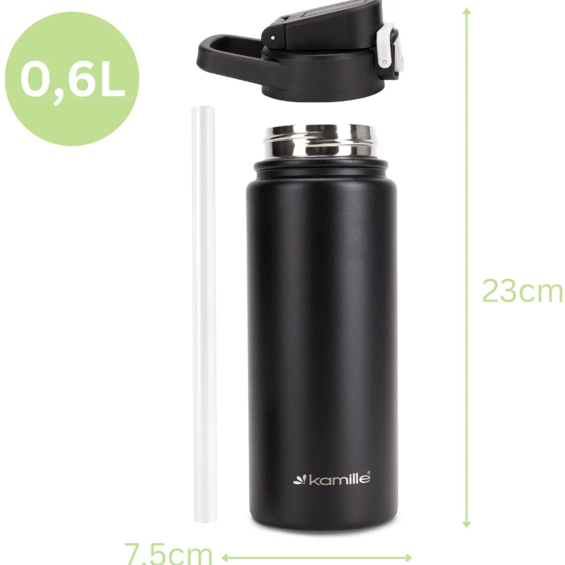 Szczelny kubek termiczny z blokadą i ustnikiem 600ml