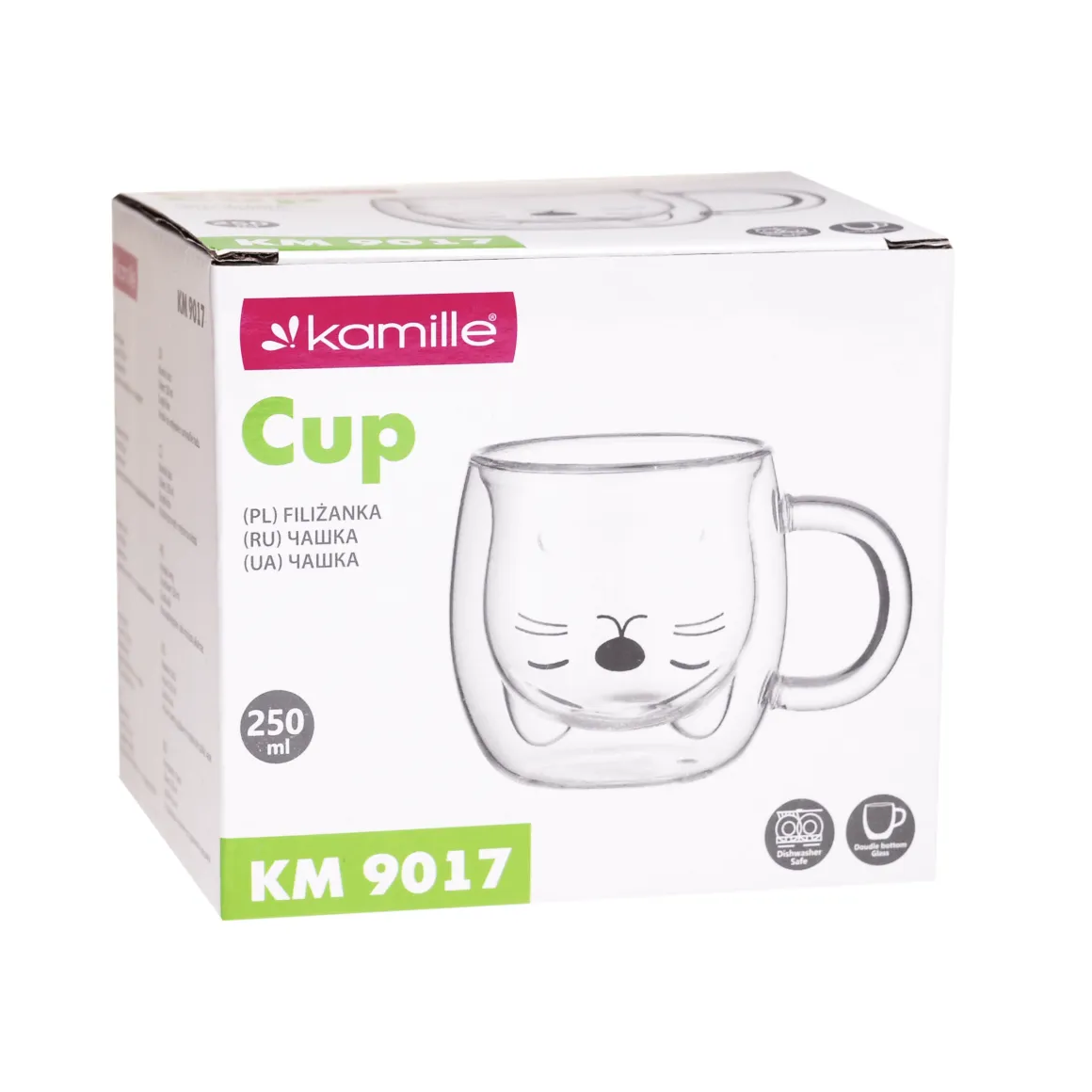 Szklanka filiżanka do kawy herbaty z podwójnego szkła 250ml