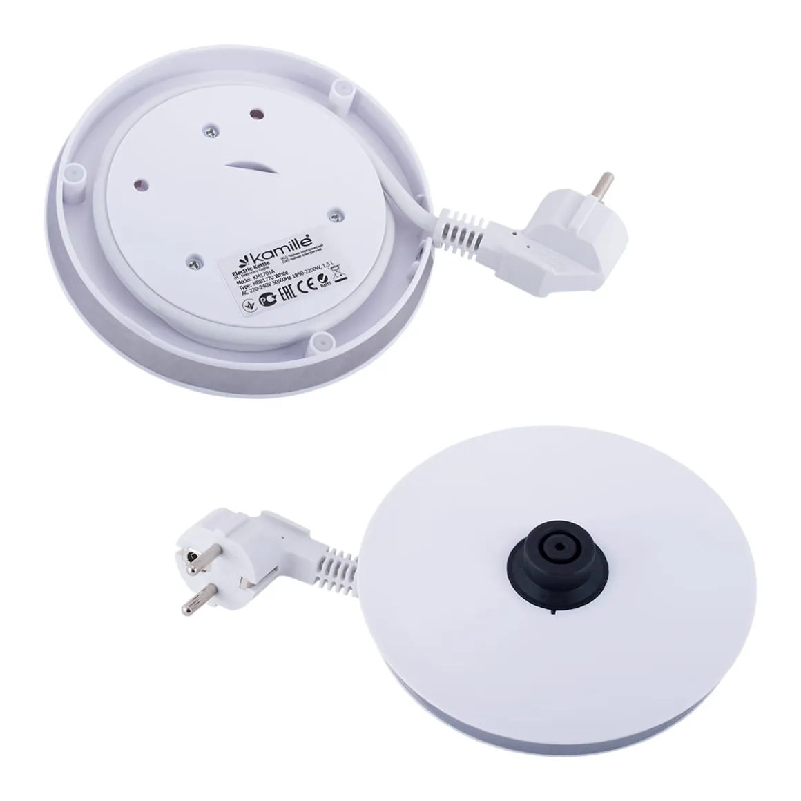 Szklany biały czajnik elektryczny LED 1,5L