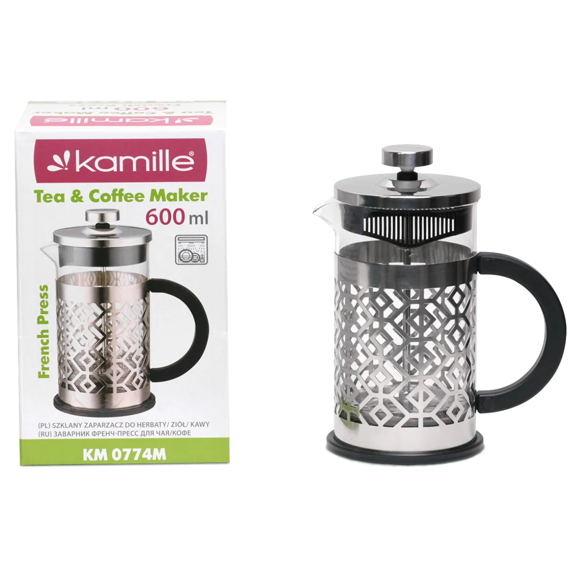 Szklany zaparzacz do herbaty, kawy 600ml