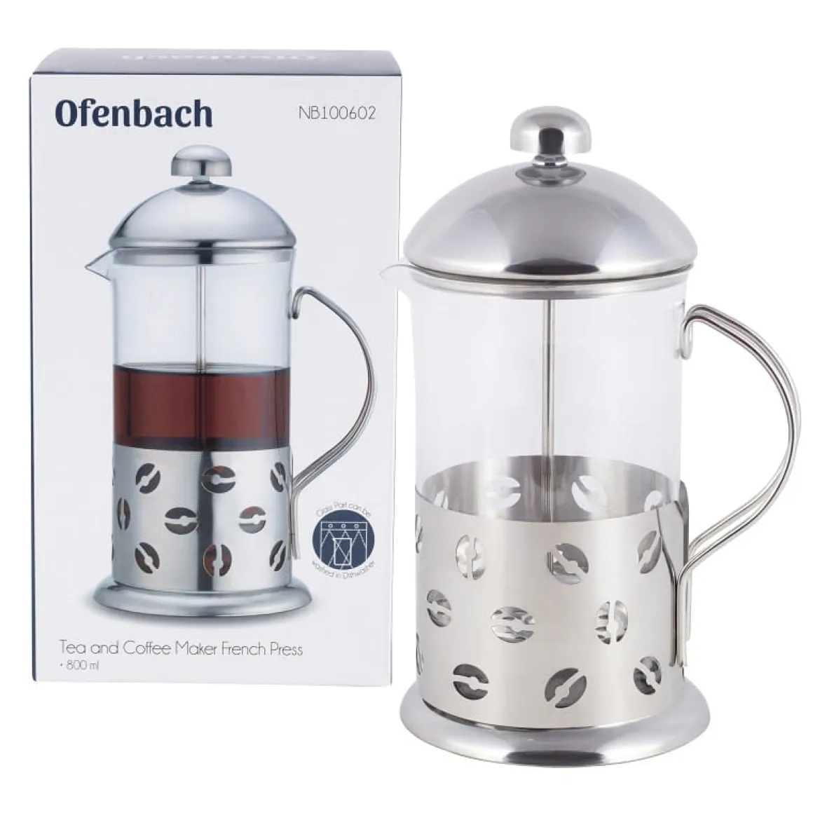 Szklany zaparzacz do herbaty, ziół, kawy 800ml