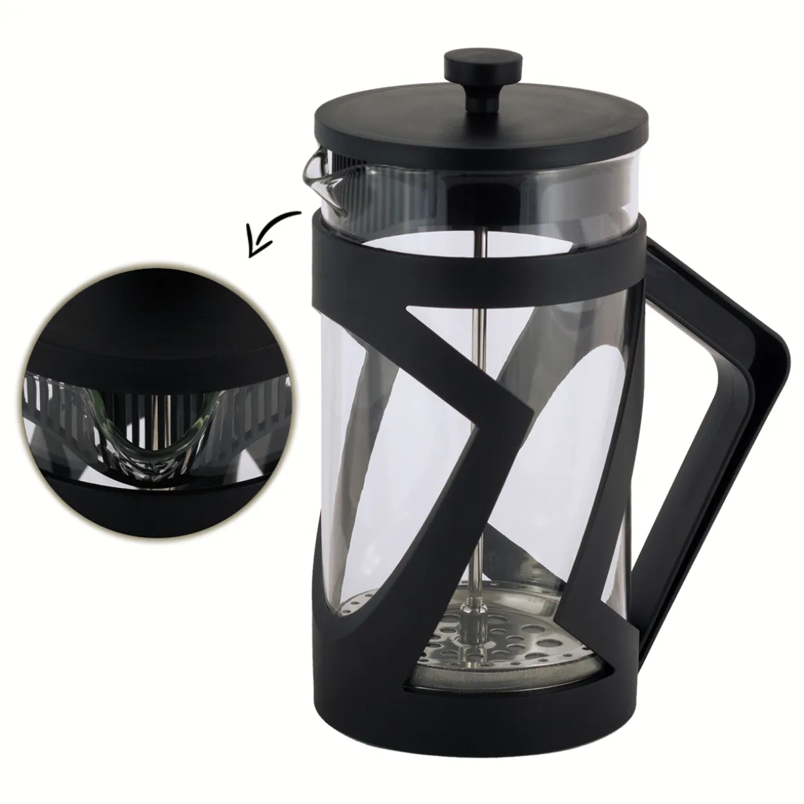 Szklany zaparzacz french press do herbaty, kawy 1L