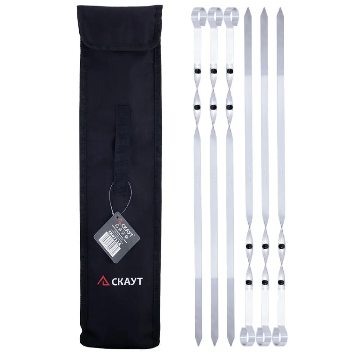 Szpilki Szpikulce do Szaszłyków Mięsa Grill 6 szt. 45cm + pokrowiec
