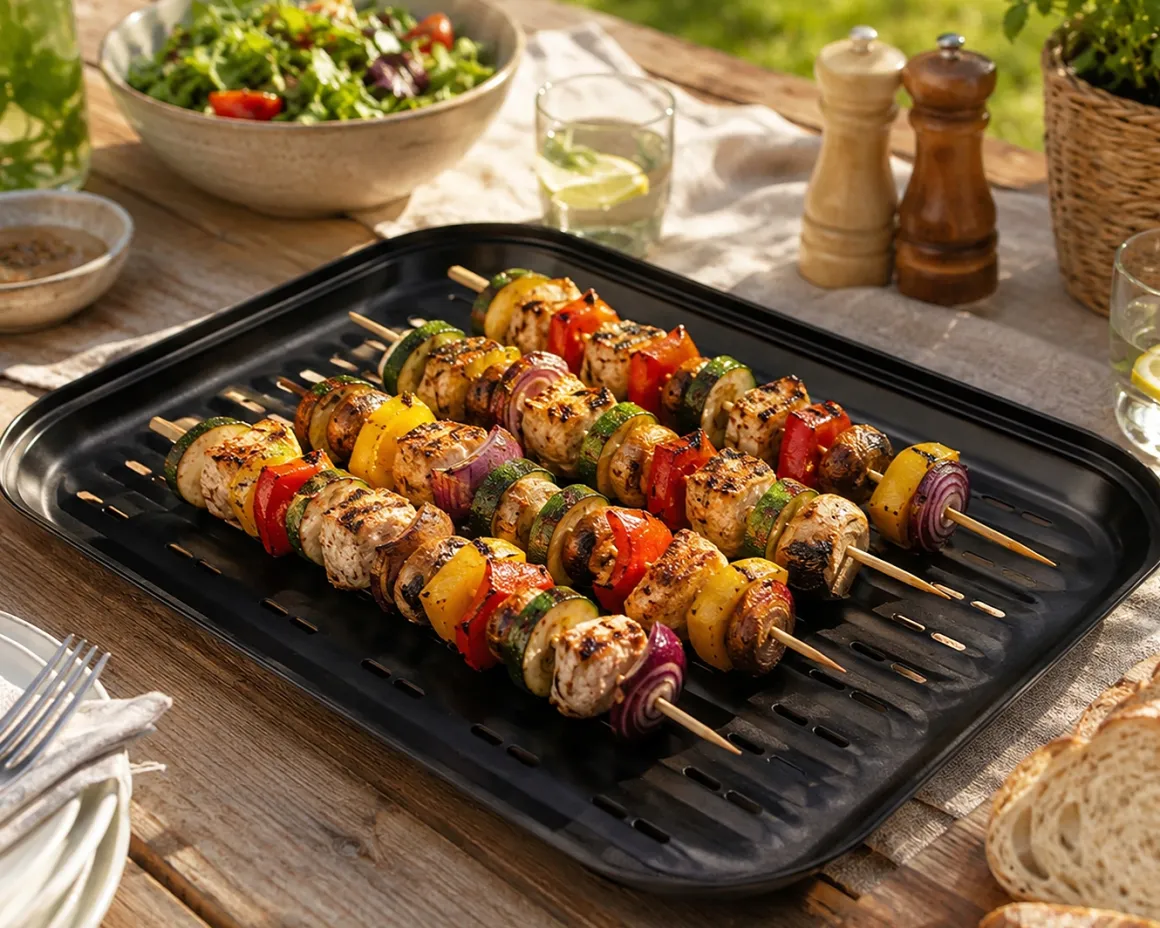 Taca perforowana do grillowania mięsa warzyw kiełbas non-stick Kamille