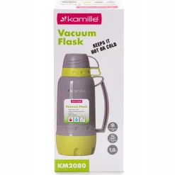TERMOS BIDON BUTELKA KUBEK TERMICZNY SZKLANY WKŁAD 1000 ml KAMILLE
