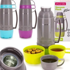 TERMOS BIDON BUTELKA KUBEK TERMICZNY SZKLANY WKŁAD 1000 ml KAMILLE