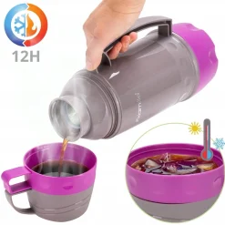 TERMOS BIDON BUTELKA KUBEK TERMICZNY SZKLANY WKŁAD 1000 ml KAMILLE