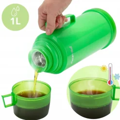TERMOS BIDON BUTELKA KUBEK TERMICZNY SZKLANY WKŁAD 1000 ml KAMILLE