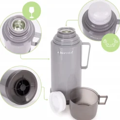 TERMOS BIDON BUTELKA KUBEK TERMICZNY SZKLANY WKŁAD 1000 ml KAMILLE