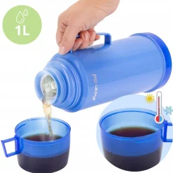 TERMOS BIDON BUTELKA KUBEK TERMICZNY SZKLANY WKŁAD 1000 ml KAMILLE