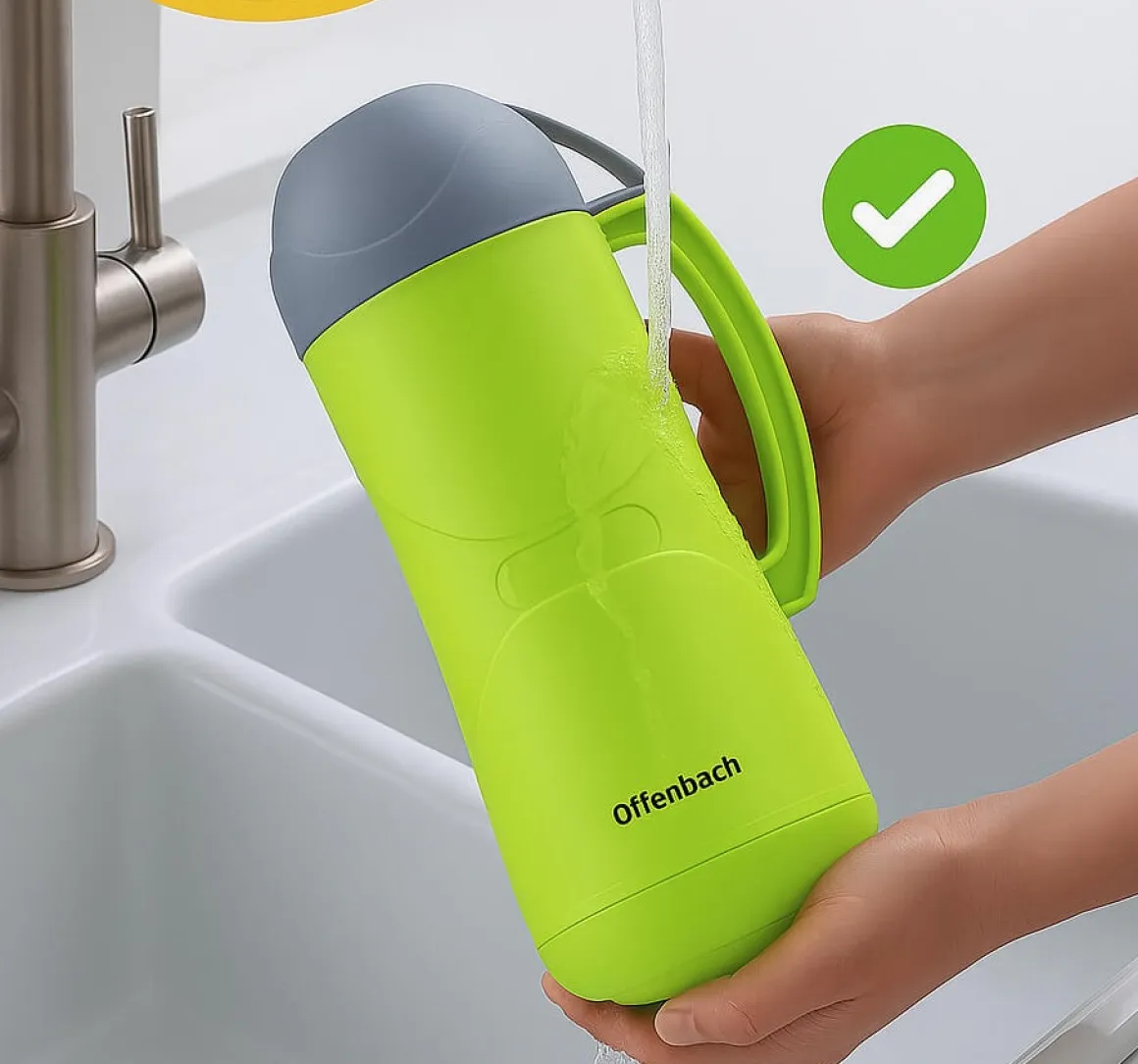 Termos bidon turystyczny z kubeczkiem i szklanym wkładem 450ml