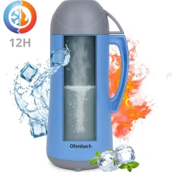 Termos bidon turystyczny z kubeczkiem i szklanym wkładem 450ml