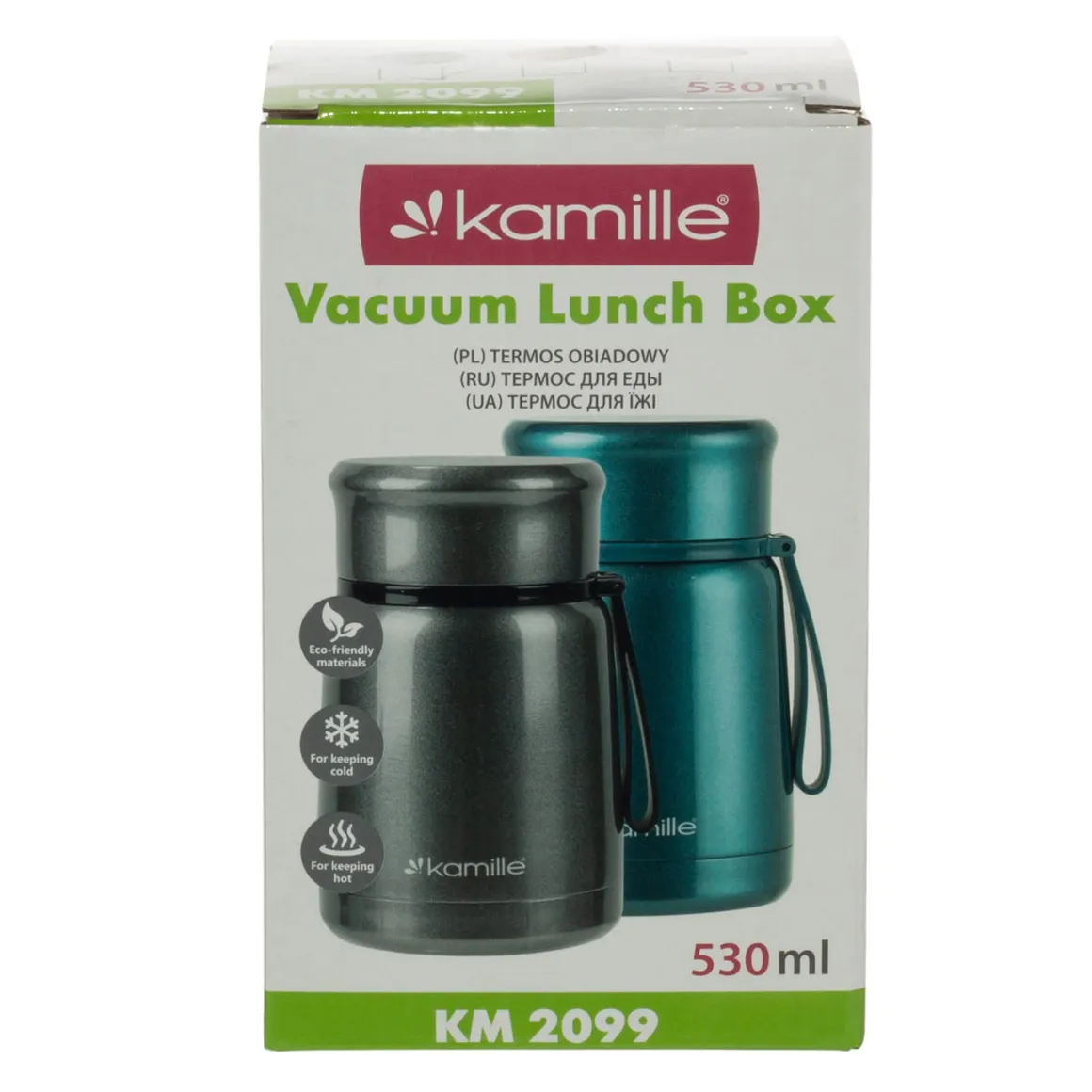 Termos obiadowy, menażka stalowy z łyżeczką 530ml