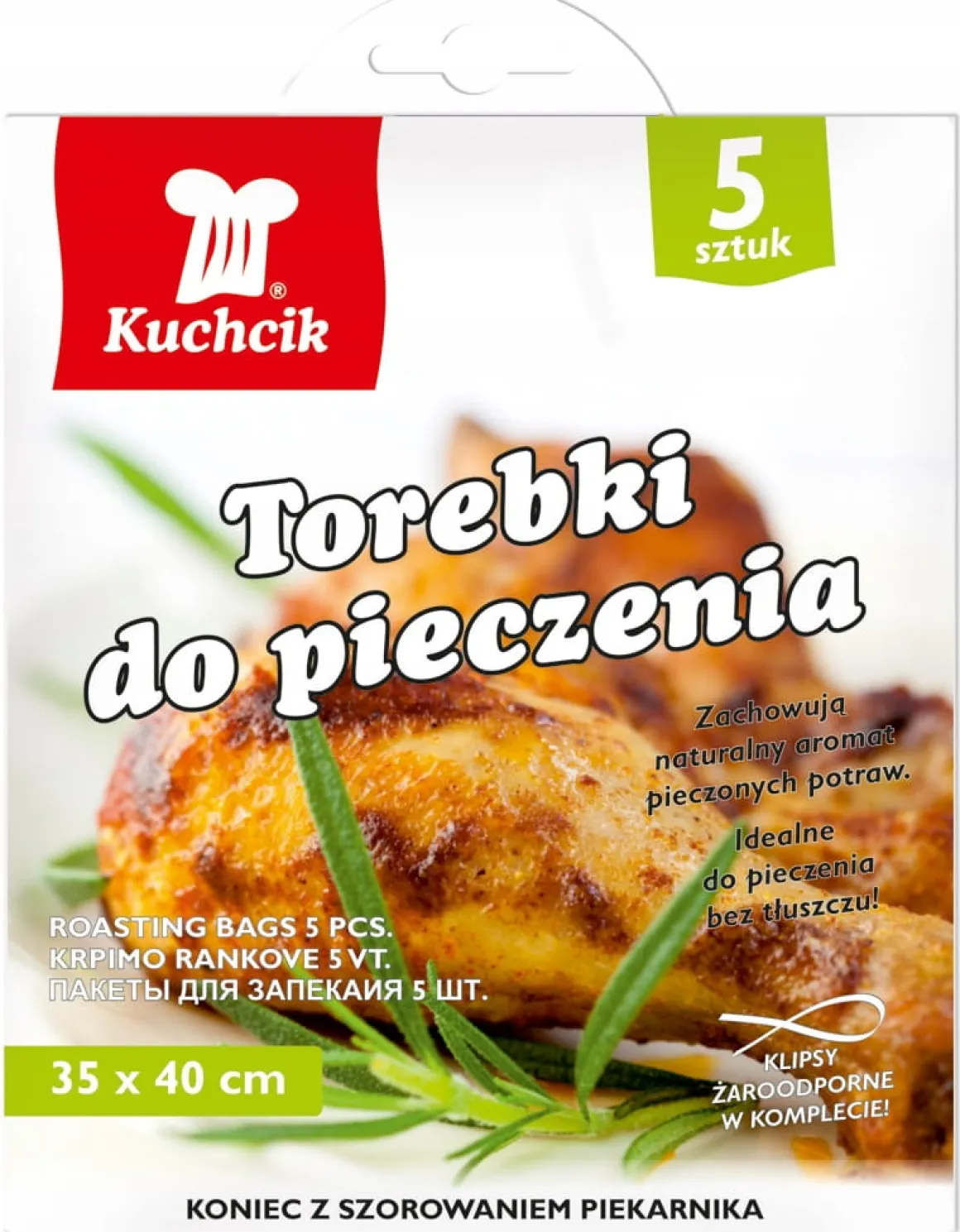 Torebki woreczki rękaw z klipsem do pieczenia 5szt.