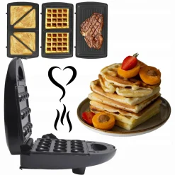 Wielofunkcyjny opiekacz 5w1 grill, toster, orzeszki, gofrownica, donut