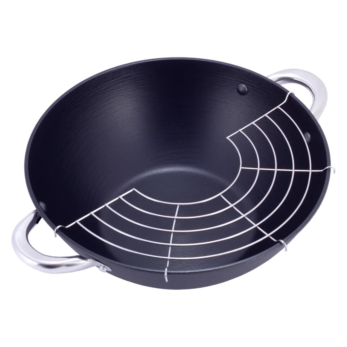 Wok patelnia żeliwna z powłoką marmurkową 32cm + gratisy