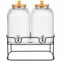 2 x słoik z kranikiem 5 l + stojak słój szklany dzbanek na lemoniadę Kamille