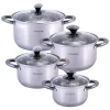 Zestaw komplet garnków ze stali nierdzewnej 8el.