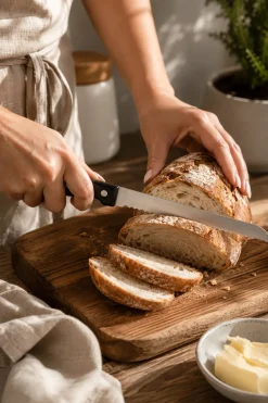 Zestaw komplet 5 noży kuchennych w bloku + nożyczki noże kuchenne Kamille
