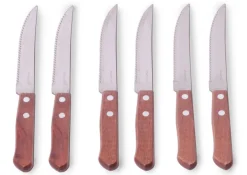 Zestaw noży 6 szt. z drewnianymi rączkami grill