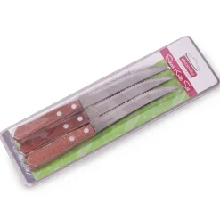 Zestaw noży 6 szt. z drewnianymi rączkami grill
