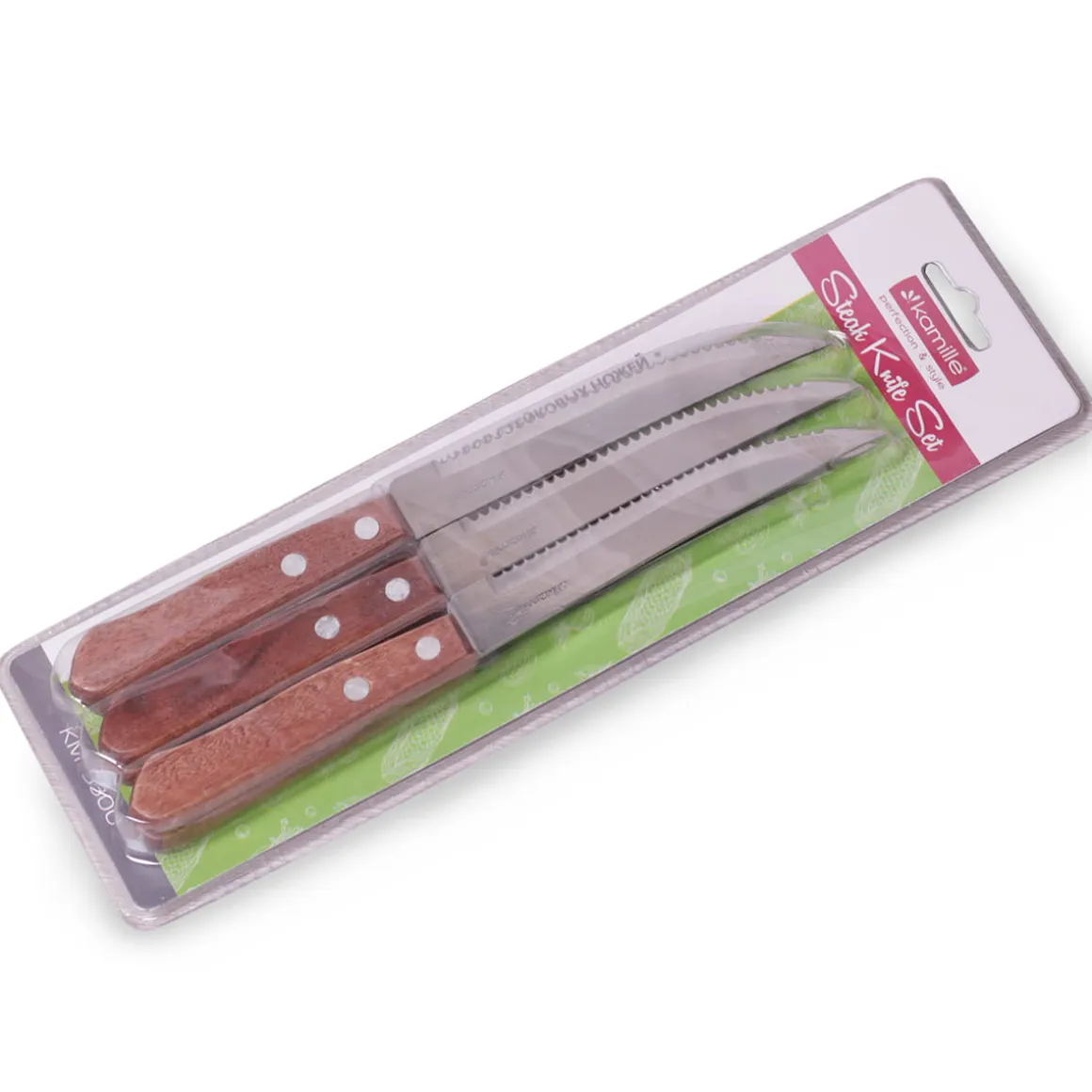 Zestaw noży 6 szt. z drewnianymi rączkami grill